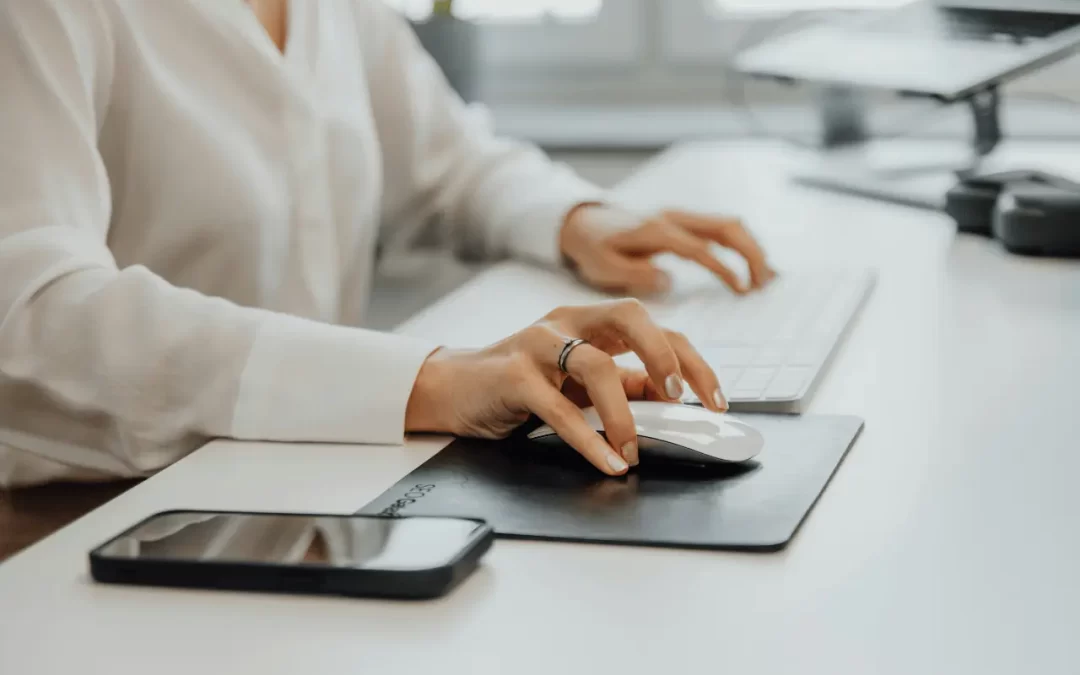 SEO PR Agency - Close up image of someone using a keyboard.
