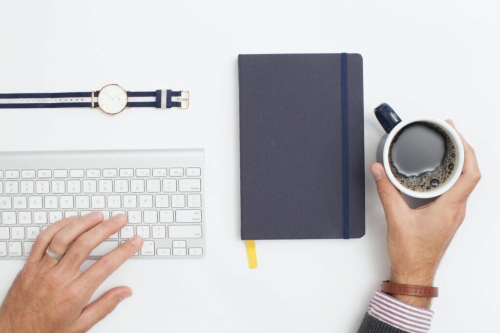 Image of a social media marketing expert at work