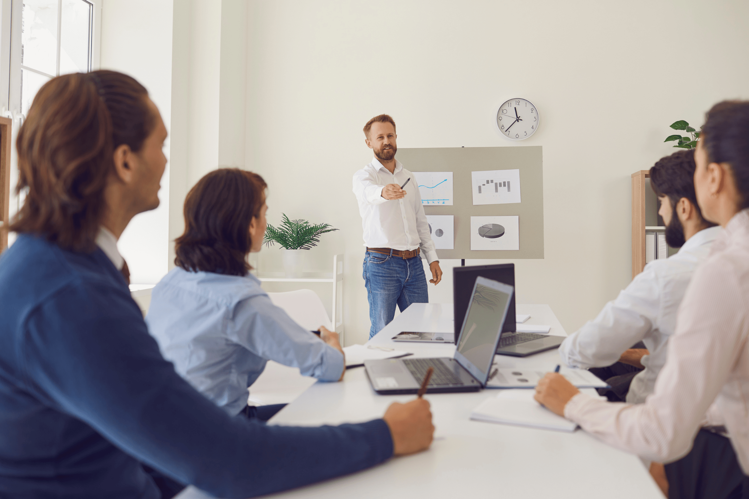 Stock image of a corporate marketing meeting