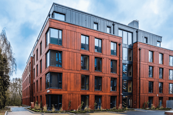 Image of one of the private university accommodation blocks owned by Rivermead Islands, one of our marketing agency in Maldon clients.