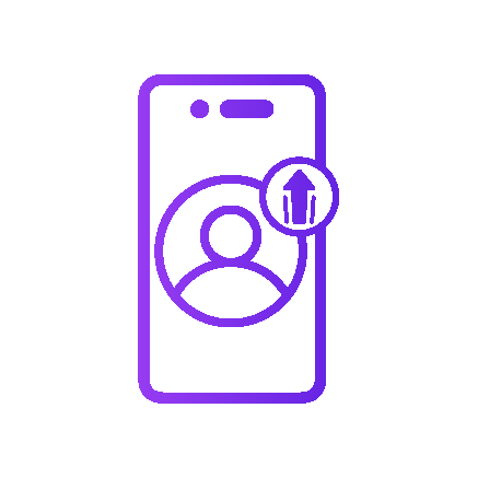 Influencer Marketing Agency - Icon image of someone gaining followers on social media to depict a boosted following.