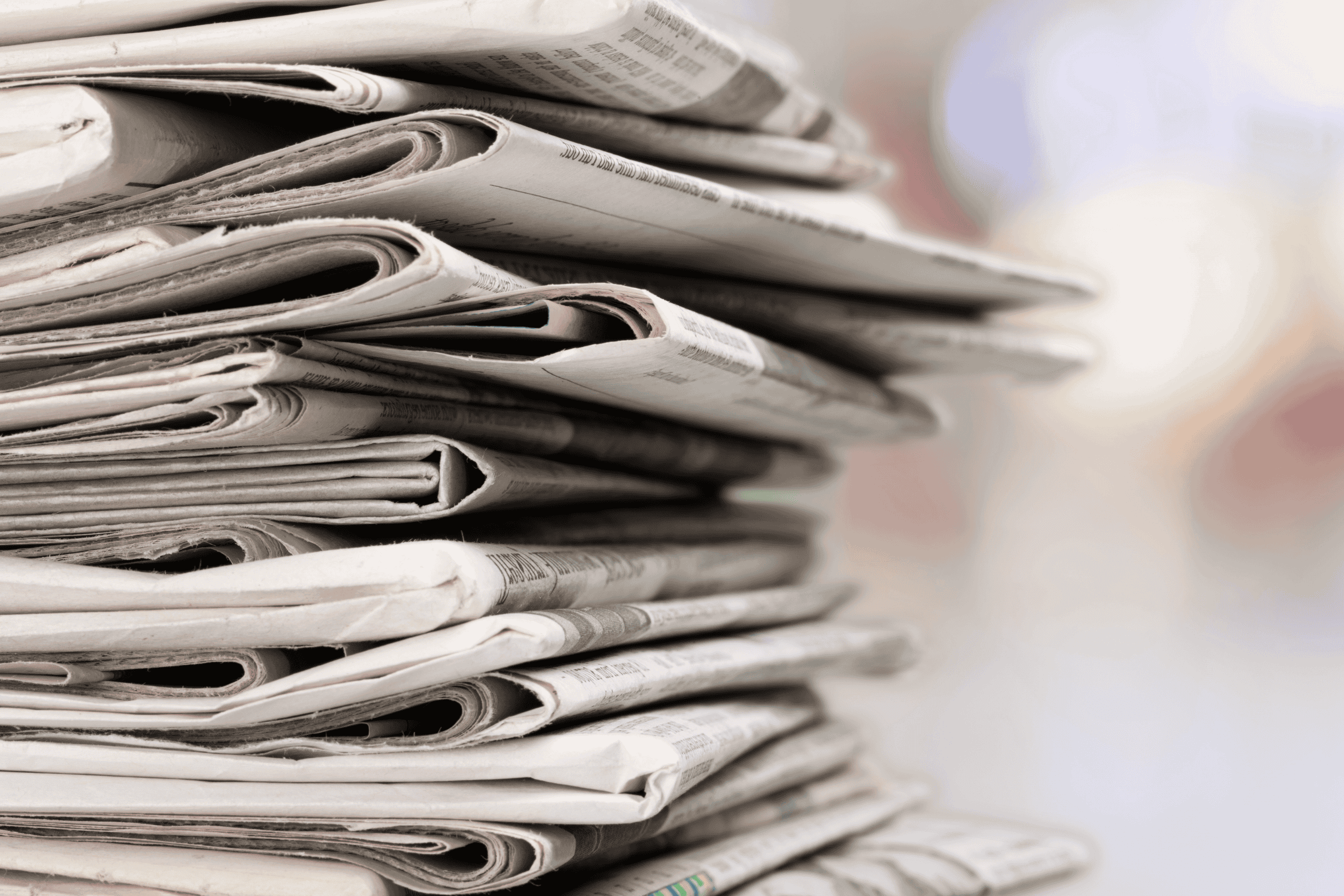 Image of a stack of newspapers to depict the work of our Maldon PR agency.