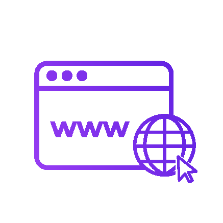 Icon of a website to depict 'Site Health & Crawlability Scores', one of the areas covered by our free website audit.