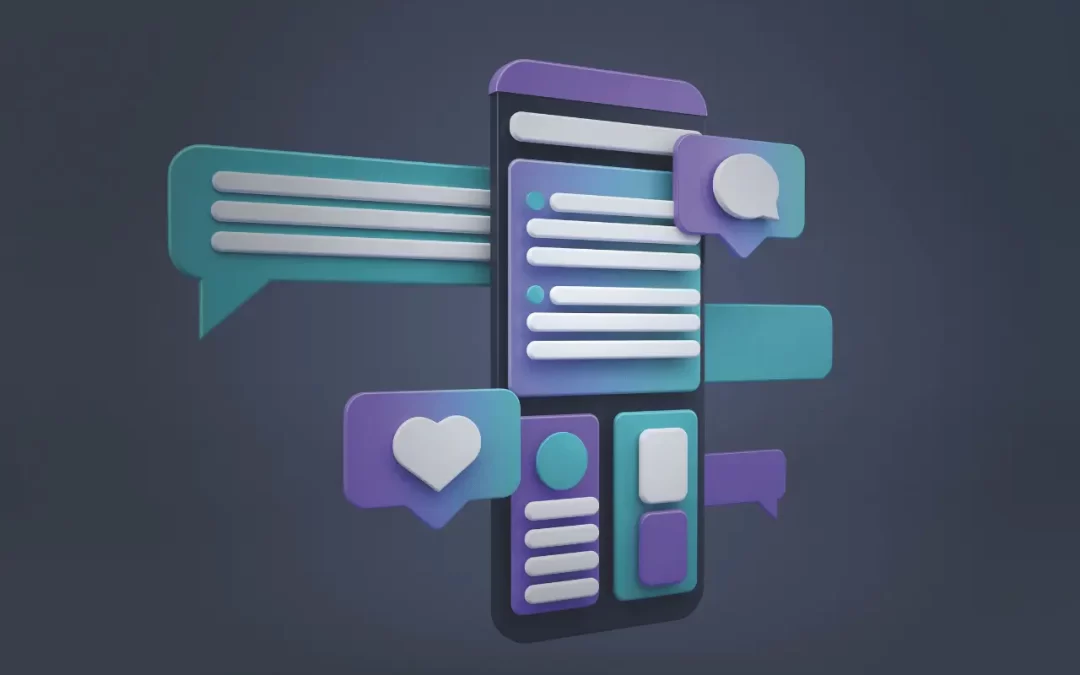 Social Media Marketing Services - Graphic of comment boxes and 'like' buttons.